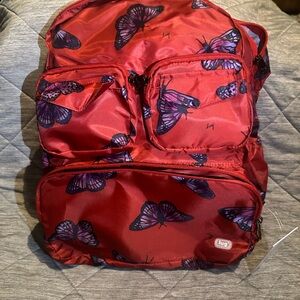 Packable puddle jumper backpack- butterfly poppy by lug